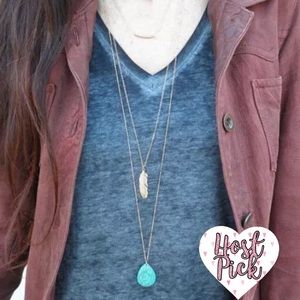 ‼️3/$30 Boho Multilayer Feather Gold Necklace
